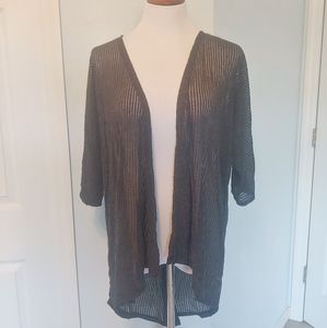 LuLaRoe Lindsay Heathered Grey Cardigan Sz S